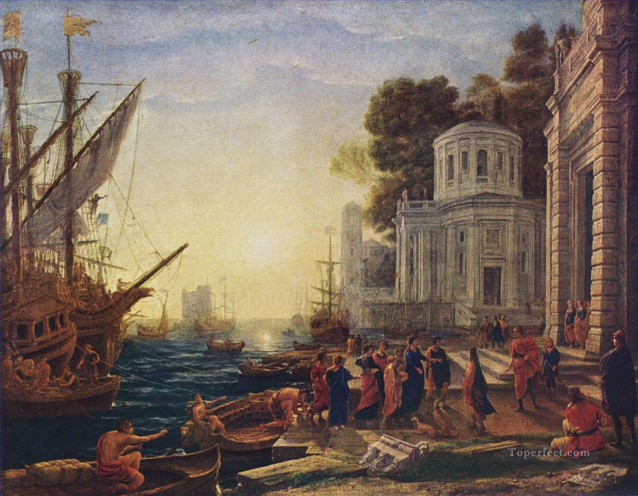 The Disembarkation of Cleopatra at Tarsus landscape Claude Lorrain Oil Paintings